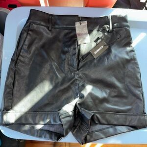 NWT Express Black Faux Leather Shorts